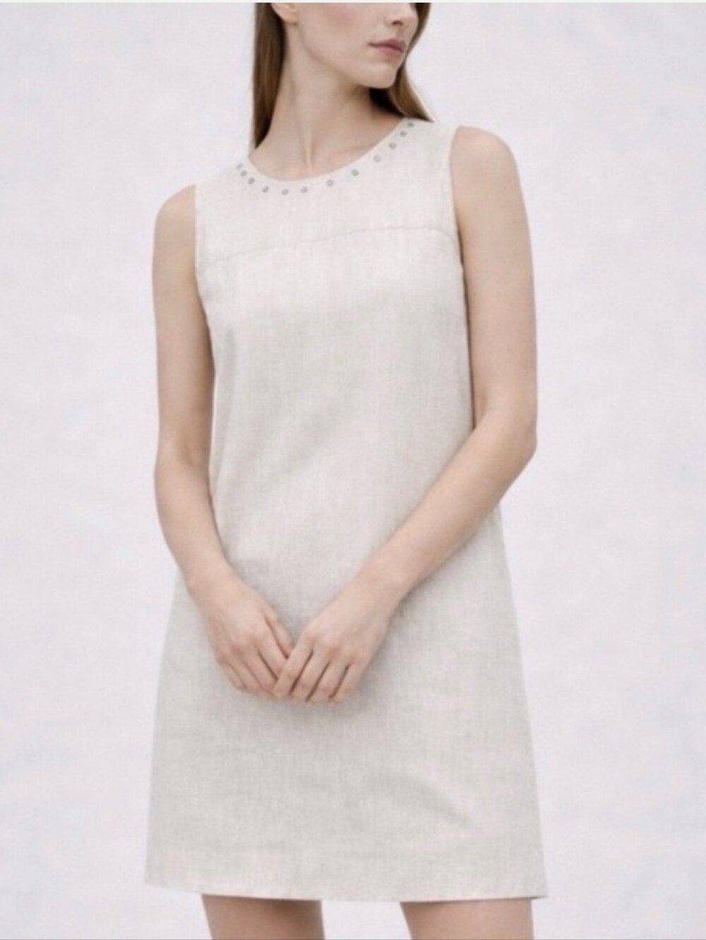 Cynthia Rowley shimmery  shift Dress with Stud Detail